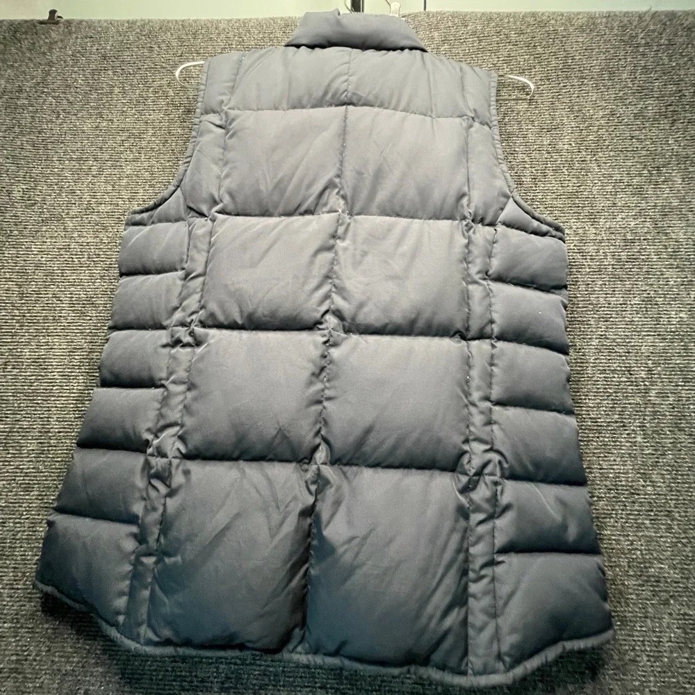 Lands' End Puffer Vest Kids XL 16 Navy Blue Down Filled Quilted Layering Navy